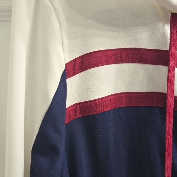 AK SPORT Navy and White Zip-Up Hoodie - Picture 4 of 6